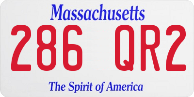 MA license plate 286QR2