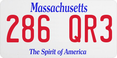 MA license plate 286QR3