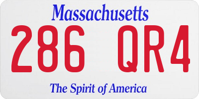MA license plate 286QR4