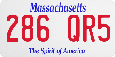 MA license plate 286QR5