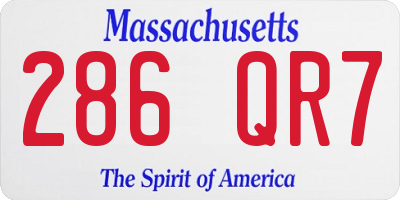 MA license plate 286QR7