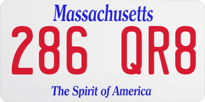 MA license plate 286QR8