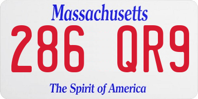 MA license plate 286QR9