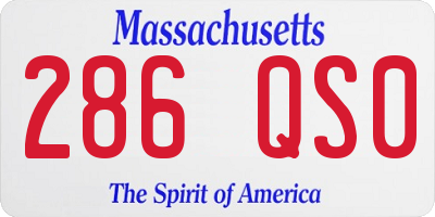 MA license plate 286QS0