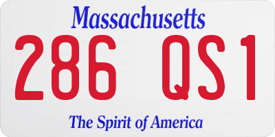 MA license plate 286QS1