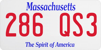 MA license plate 286QS3