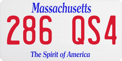 MA license plate 286QS4