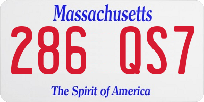 MA license plate 286QS7