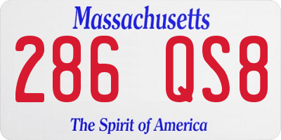 MA license plate 286QS8