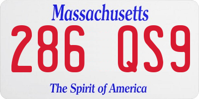 MA license plate 286QS9