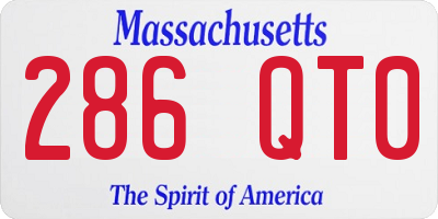 MA license plate 286QT0