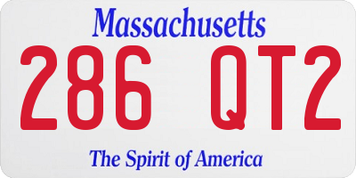 MA license plate 286QT2