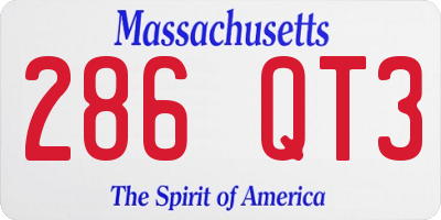 MA license plate 286QT3