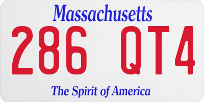 MA license plate 286QT4