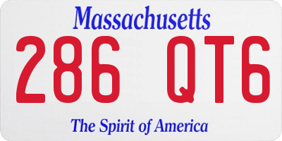 MA license plate 286QT6