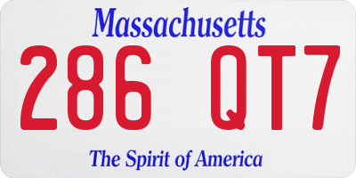 MA license plate 286QT7