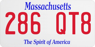 MA license plate 286QT8