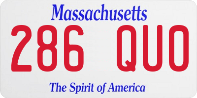 MA license plate 286QU0