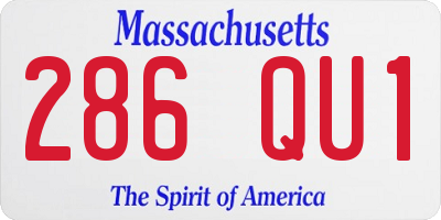 MA license plate 286QU1