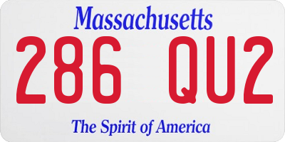 MA license plate 286QU2