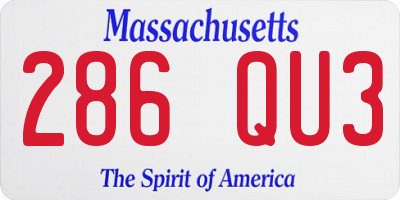 MA license plate 286QU3