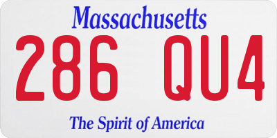 MA license plate 286QU4