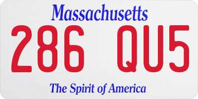 MA license plate 286QU5