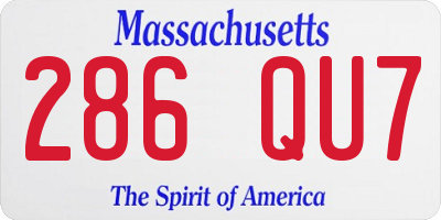MA license plate 286QU7