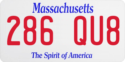 MA license plate 286QU8