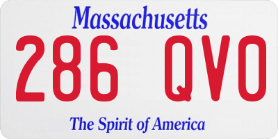 MA license plate 286QV0