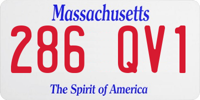 MA license plate 286QV1