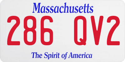 MA license plate 286QV2