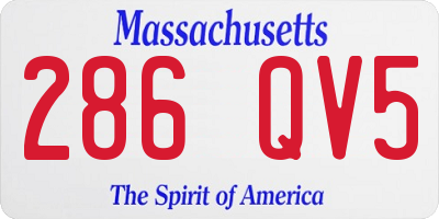 MA license plate 286QV5