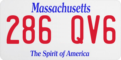 MA license plate 286QV6