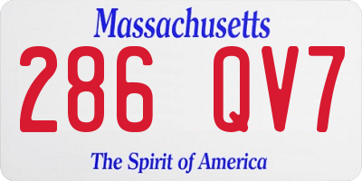MA license plate 286QV7