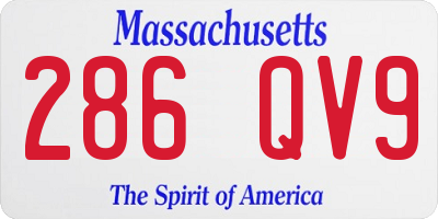 MA license plate 286QV9