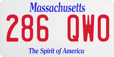 MA license plate 286QW0