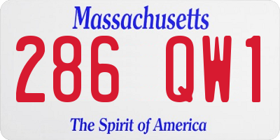 MA license plate 286QW1