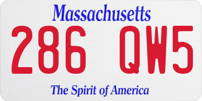 MA license plate 286QW5