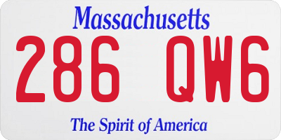MA license plate 286QW6