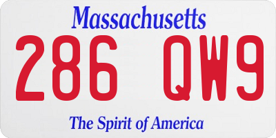 MA license plate 286QW9