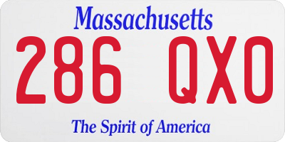 MA license plate 286QX0