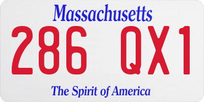 MA license plate 286QX1