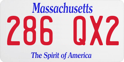 MA license plate 286QX2