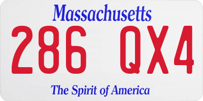 MA license plate 286QX4