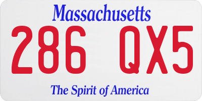 MA license plate 286QX5