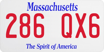 MA license plate 286QX6