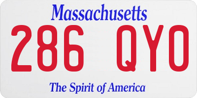 MA license plate 286QY0
