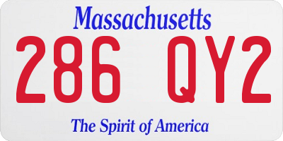 MA license plate 286QY2