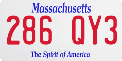 MA license plate 286QY3